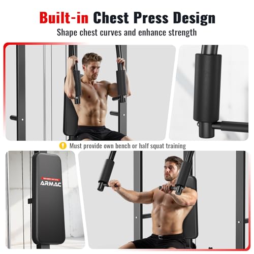 Smith Machine Power Cage with LAT Pull-Down Systems and Cable Attachment E7498
