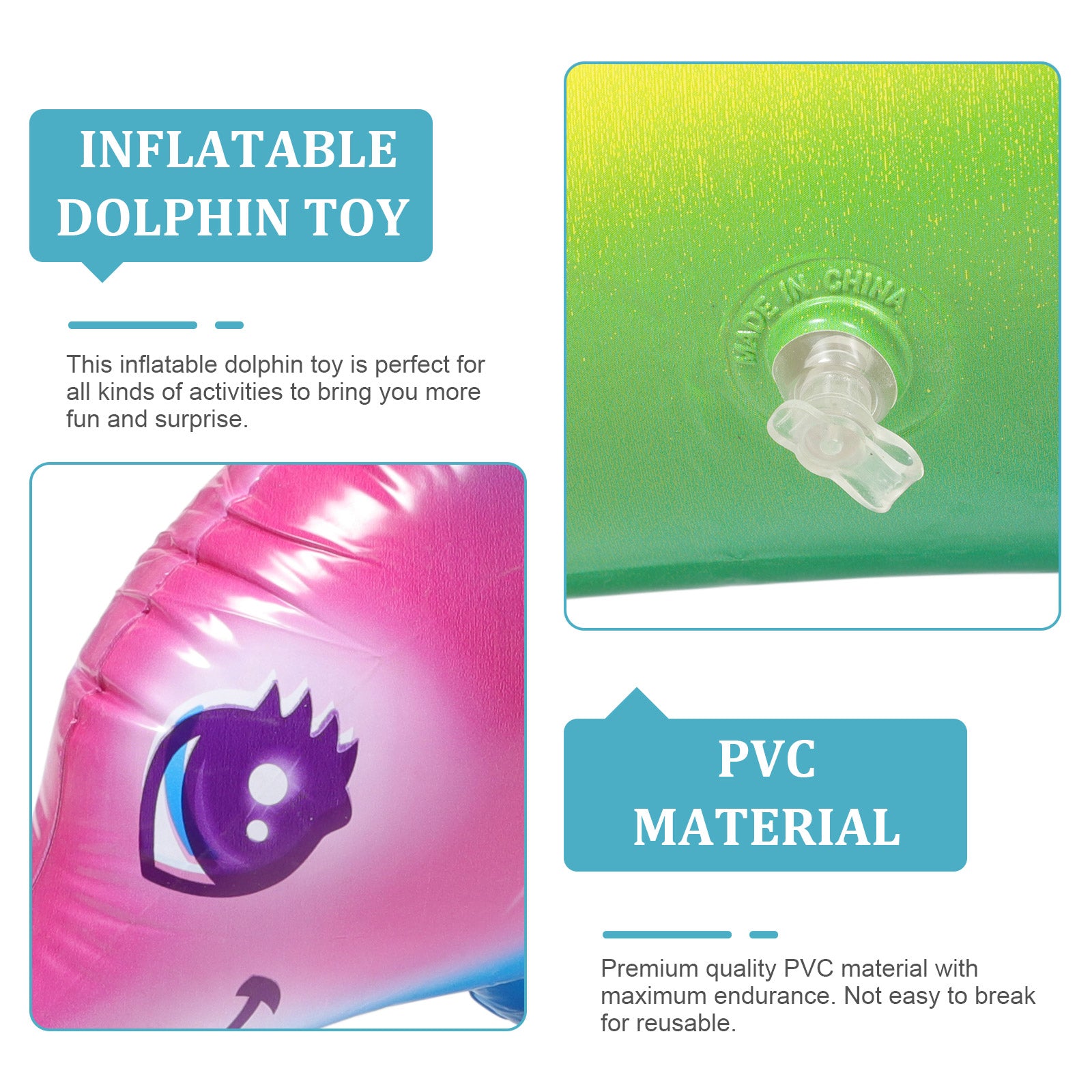 2 Pcs Inflatable Pvc Dolphin Toy C19913