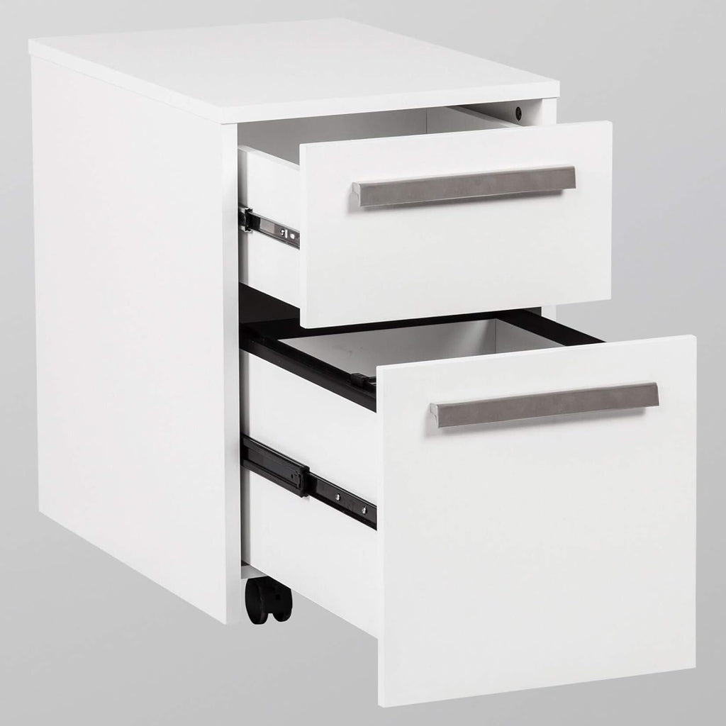 White Wood Grain 2-Drawer Mobile File Cabinet L800232