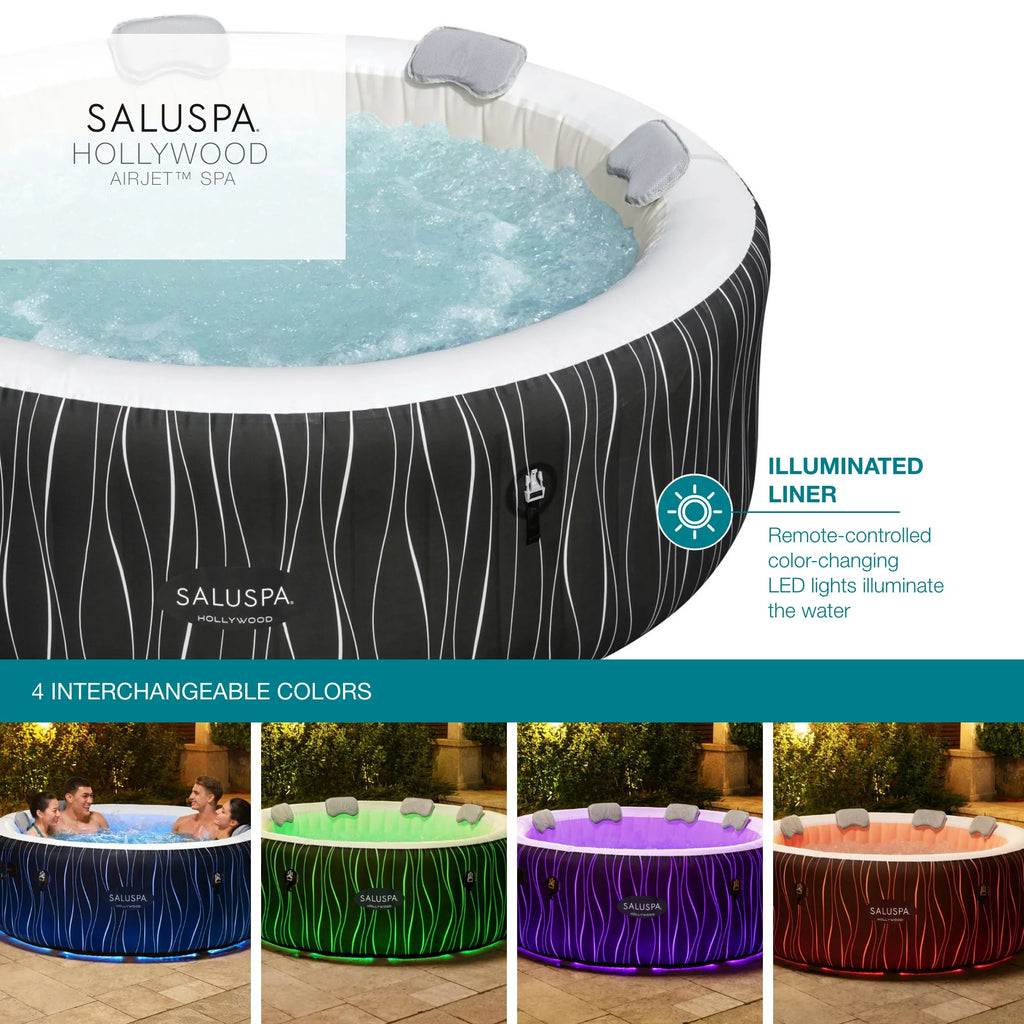 77" x 26" Inflatable Hot Tub with LED Lights L144