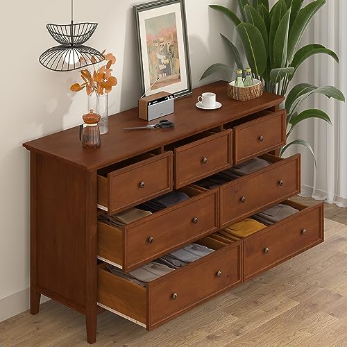 White 7 Drawer Solid Wood Dresser C9627