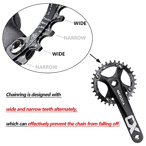Single Speed Square Taper Crankset 170mm 104BCD 32T Narrow Wide Tooth Black Chainring Y150605