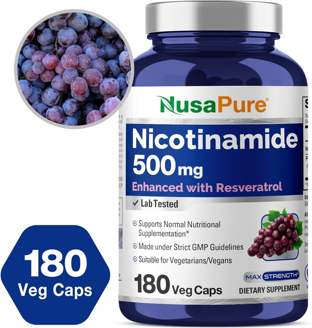Nicotinamide with Resveratrol 500 mg 180 Vegetarian Caps S5732