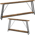 Rustic Brown and Black Console Table E79873