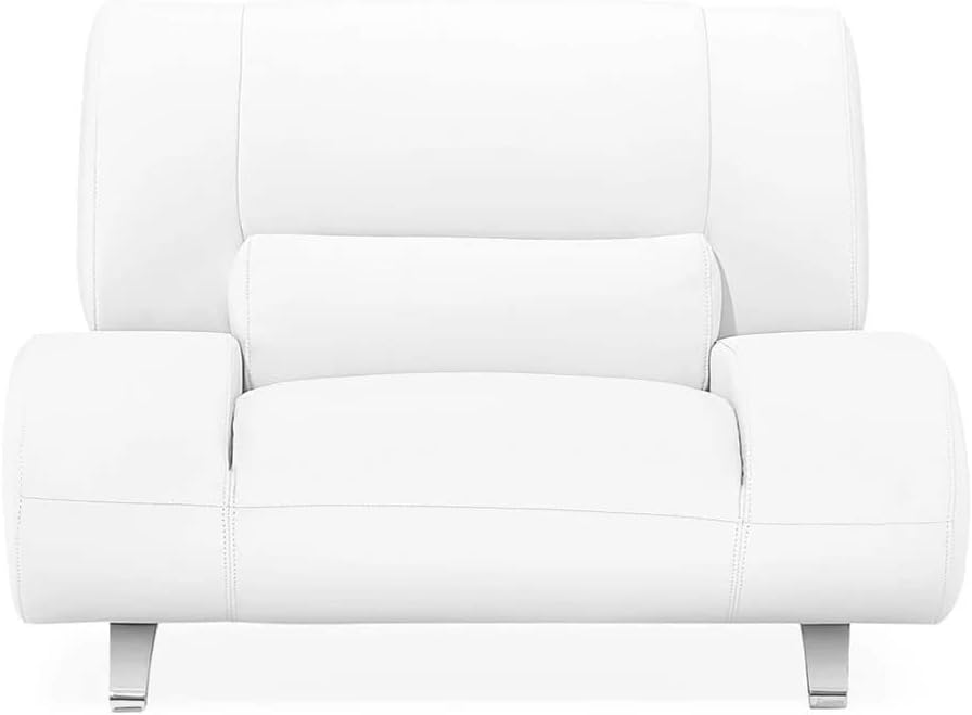 White Microfiber Leather Chair C6736