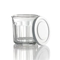 Glass Storage Jar with White Lid, 14-Ounce, Set of 8 Y2343