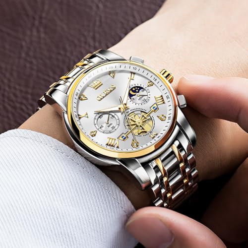 Stainless Steel Analog Quartz Moon Phase Watch N739349