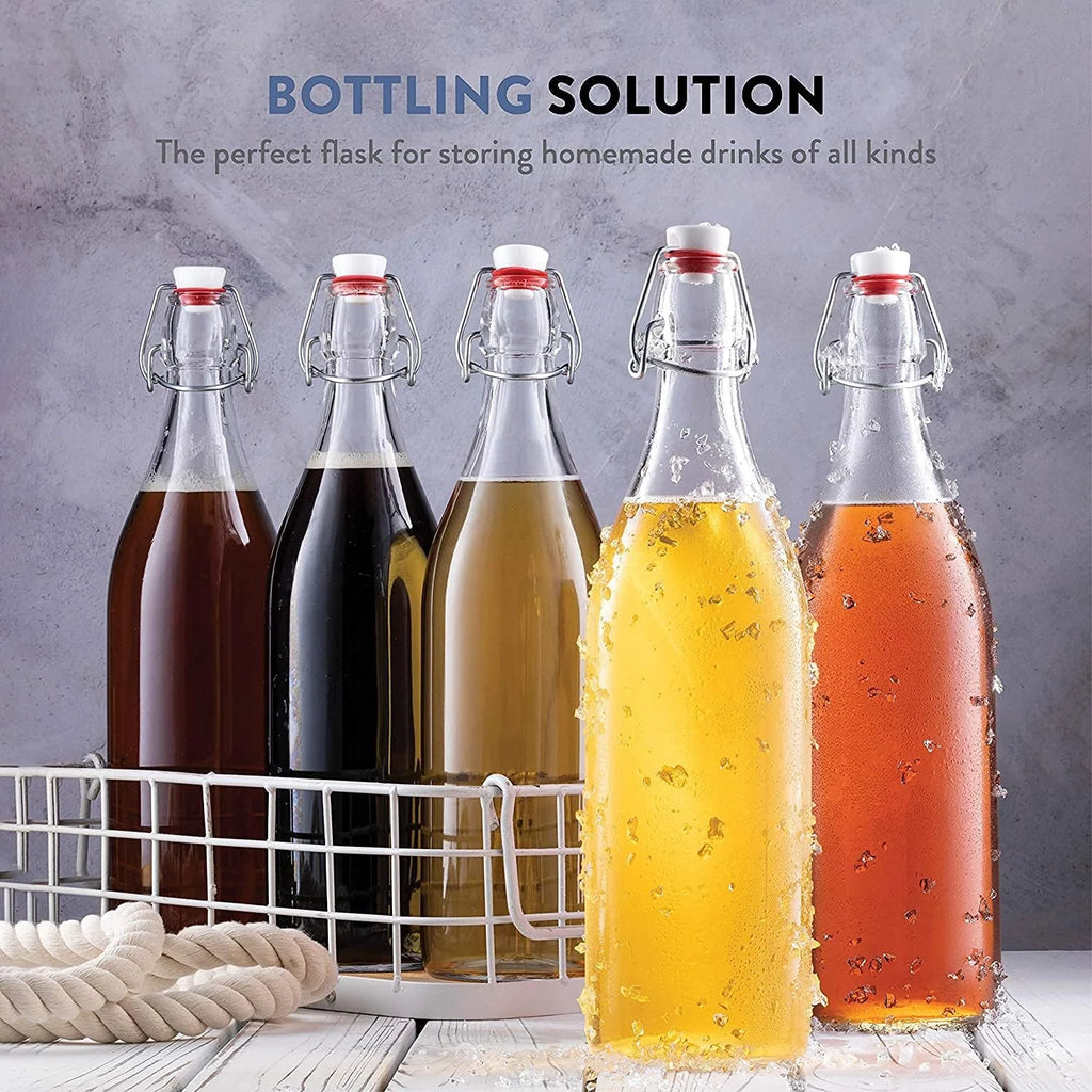 Clear Glass Bottle With Stopper, 33 3/4 oz. H546348