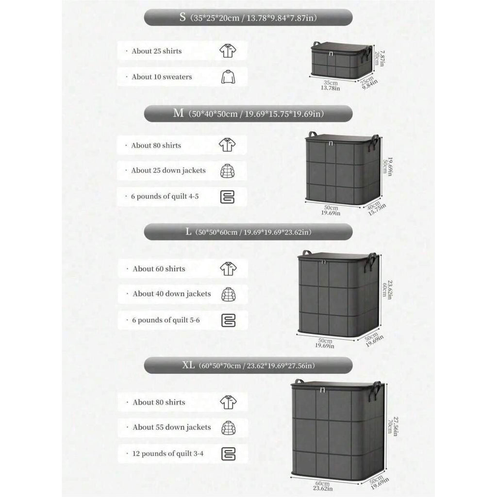 Black Thickened Foldable Storage Bag G10112