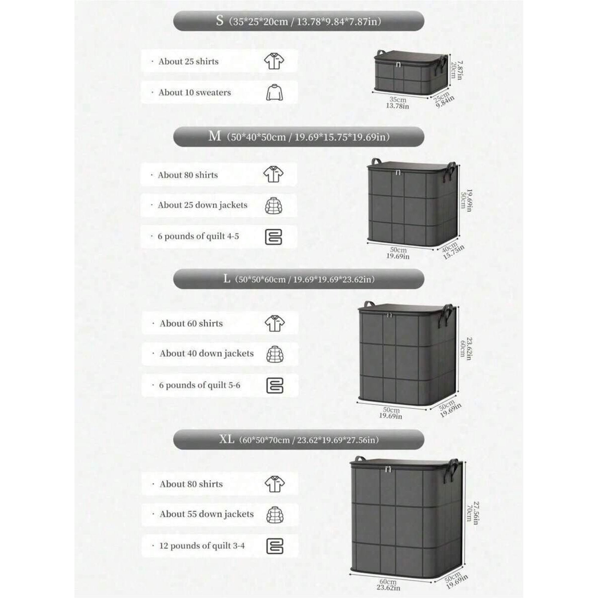 Black Thickened Foldable Storage Bag G10112