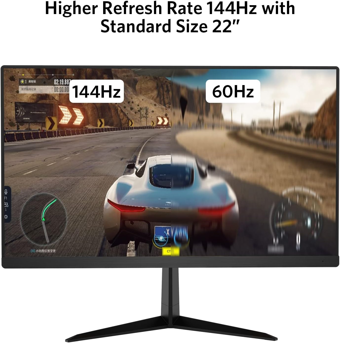 22” 144Hz 1920 x 1080p Full HD Flat Computer Monitor with HDMI Display Ports, Adjustable Tilt, Black E316