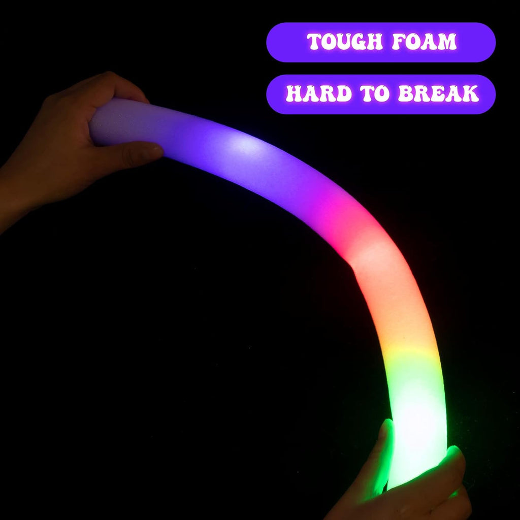 220 Pieces LED Light up Foam Sticks Colorful Flashing Glow Stick with 3 Modes K3232