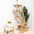 Tall Wall Mounted Wood Cat Tree with Hammock Scratching Post Q229927