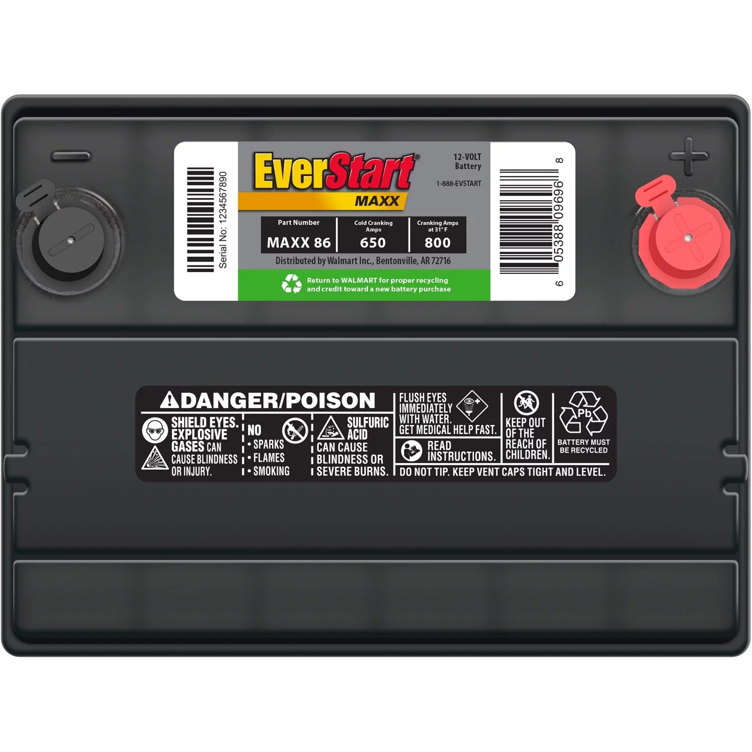 Group Size 86 12 Volt 650 CCA Lead Acid Automotive Battery H991