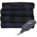 Navy Buffalo Plaid Fleece Electric Heated Throw Blanket U971759