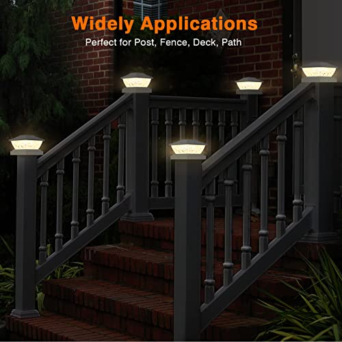 12 Pack Solar Post Cap Lights for 4x4 4.5x4.5 5x5 Posts M6102