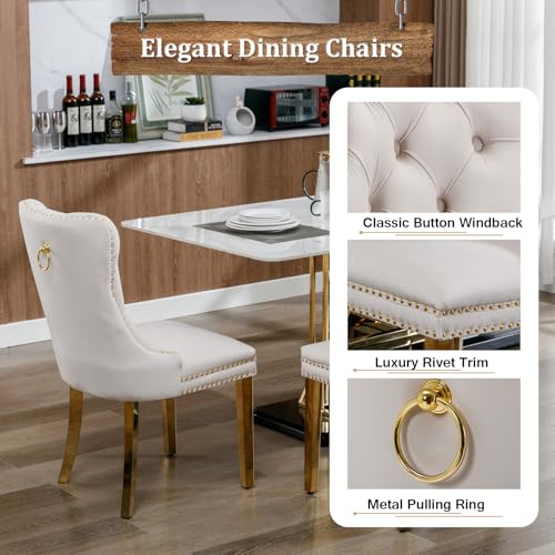 7 Piece White Marble Dining Table Set with 6 Grey Velvet Upholstered Chairs M4048