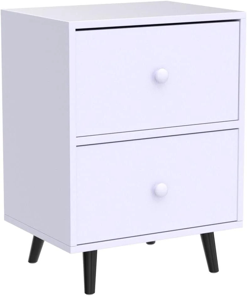 White 2 Drawer Nightstand Y749414