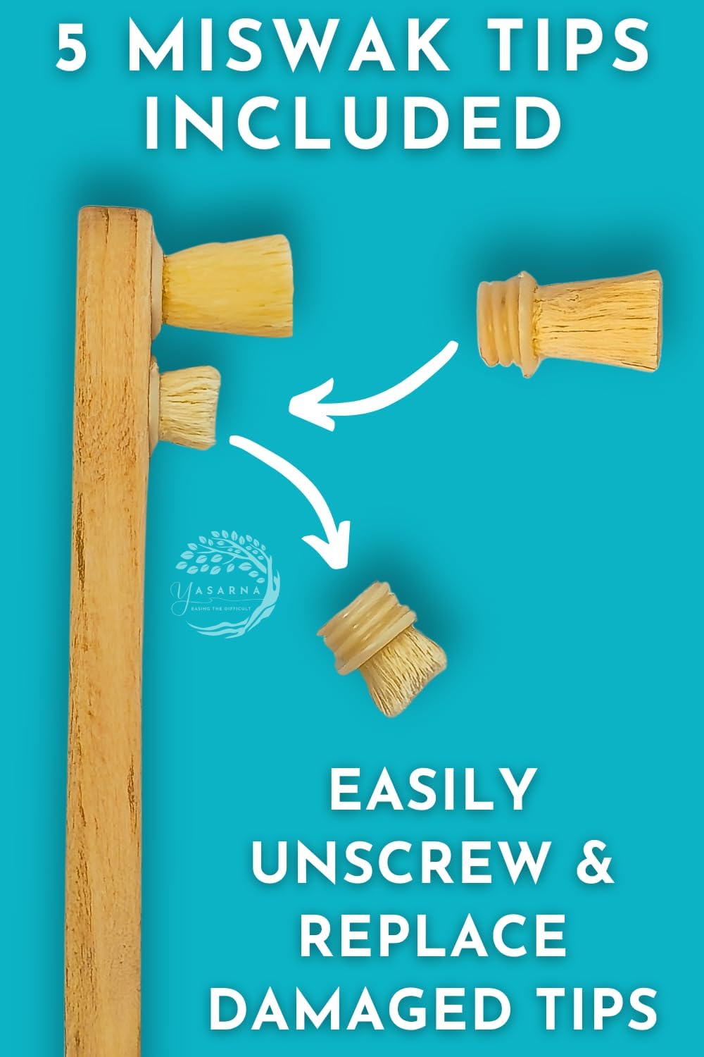 5 Disposable Sewak Tips Toothbrush F3753