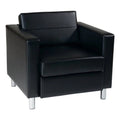 Black Vinyl Upholstered Barrel Club Chair M110319