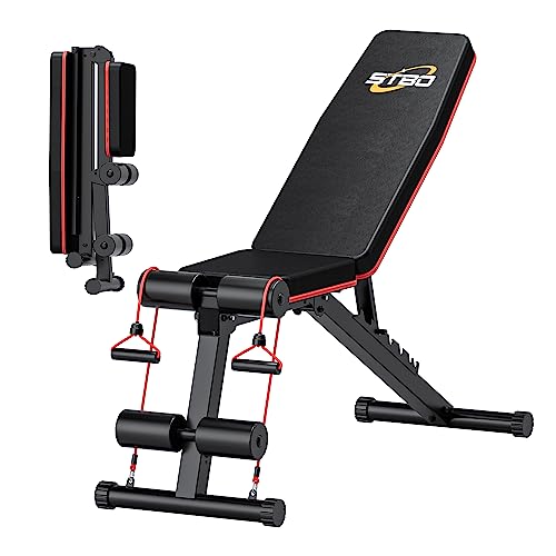 Adjustable Folding Incline Decline Weight Bench with Resistance Band X183375