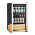 Compact Freestanding Beverage Refrigerator and Skincare Fridge, 0.9 Cu Ft Mini Fridge with Reversible Mirrored Front Door P50659