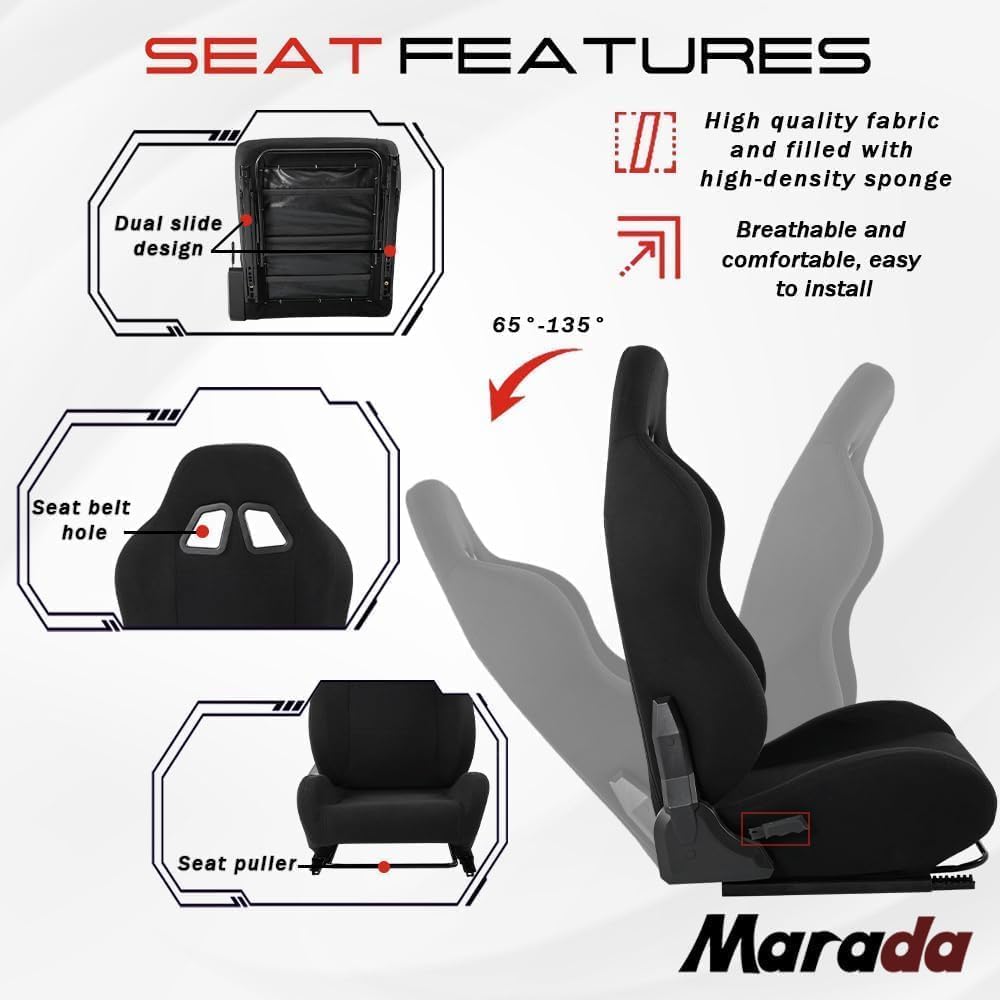 Racing Simulator Cockpit with Comfort Seat, Adjustable Sim Gaming Stand S62661