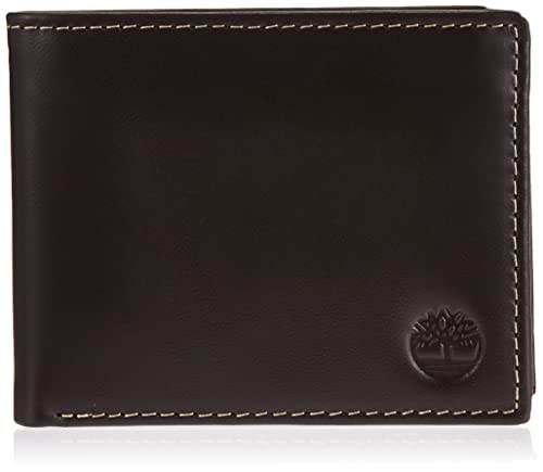 Black Leather Wallet with Attached Flip Pocket B25425