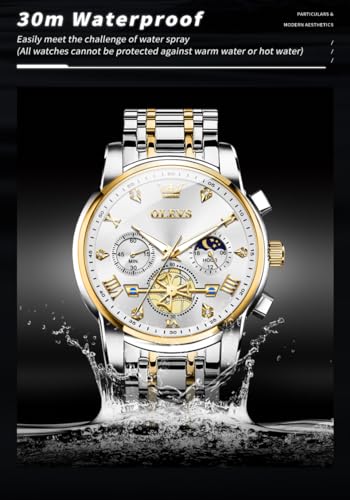 Stainless Steel Analog Quartz Moon Phase Watch N739349