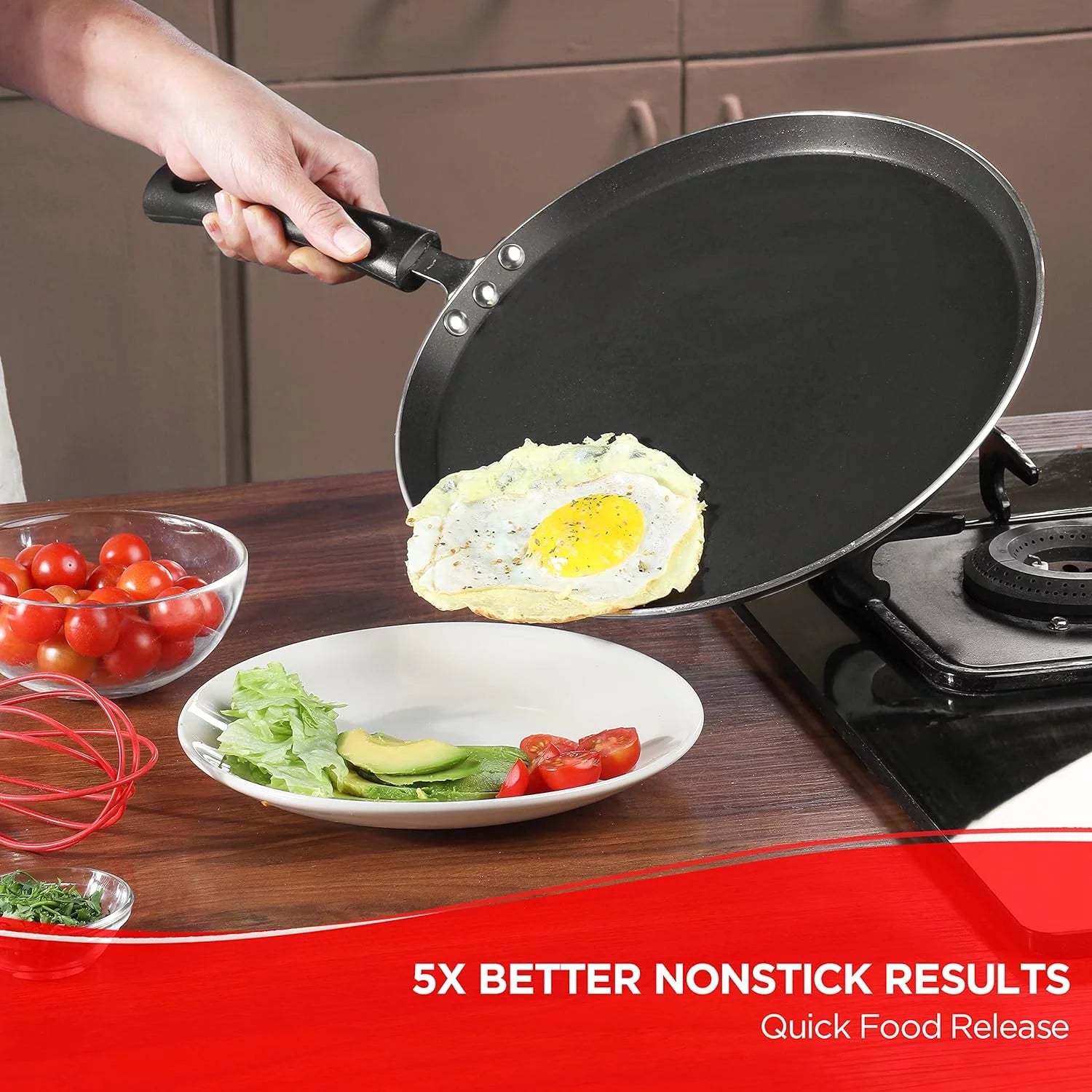 10" Non-Stick Flat Dosa Tawa Griddle Y4619