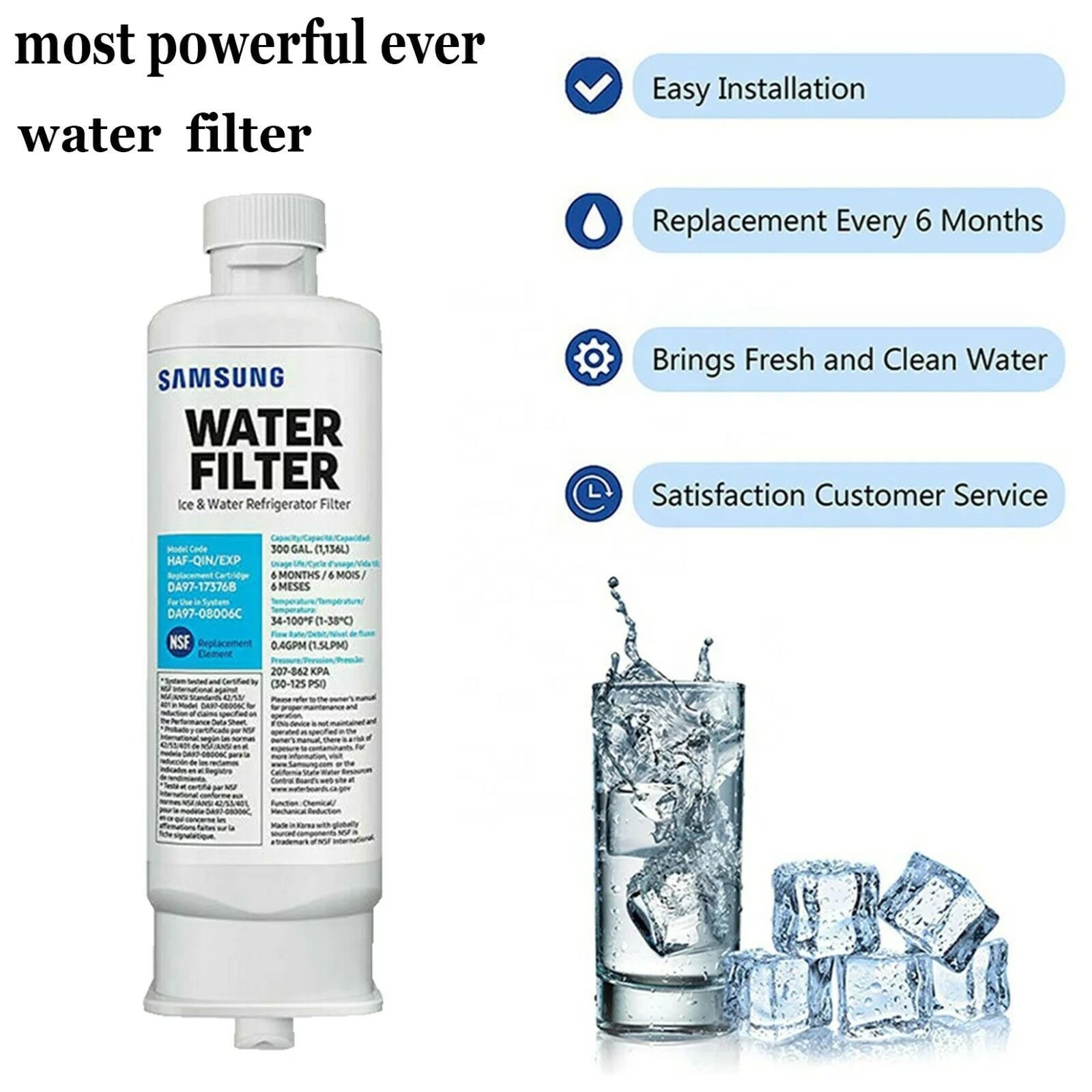 2 Pcs Refrigerator Water Filter S938