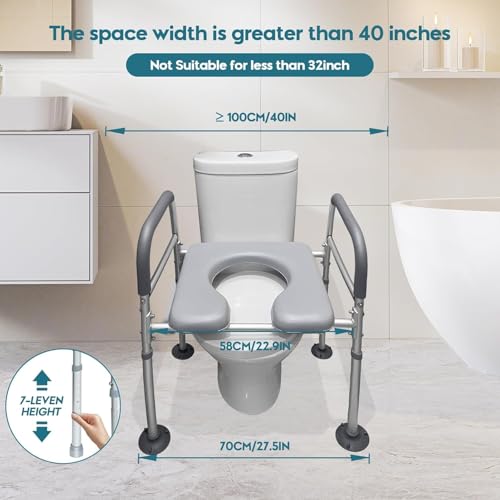 Elongated Raised Toilet Seat with Handles V38100
