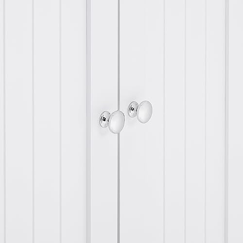 White Corner Bathroom Cabinet with Doors Shelves W308