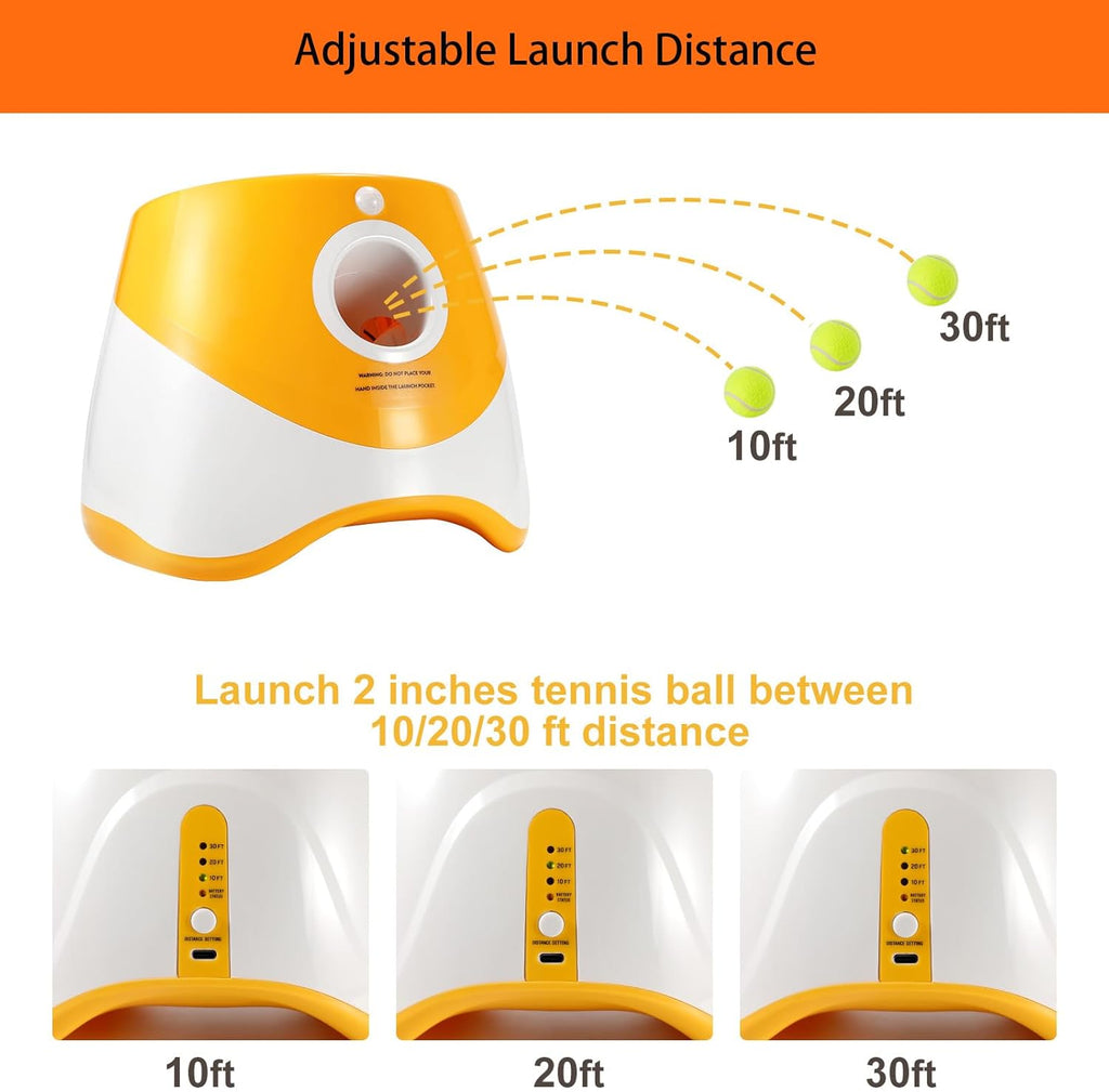 Rechargeable Automatic Dog Ball Launcher with 12 Tennis Balls F5636