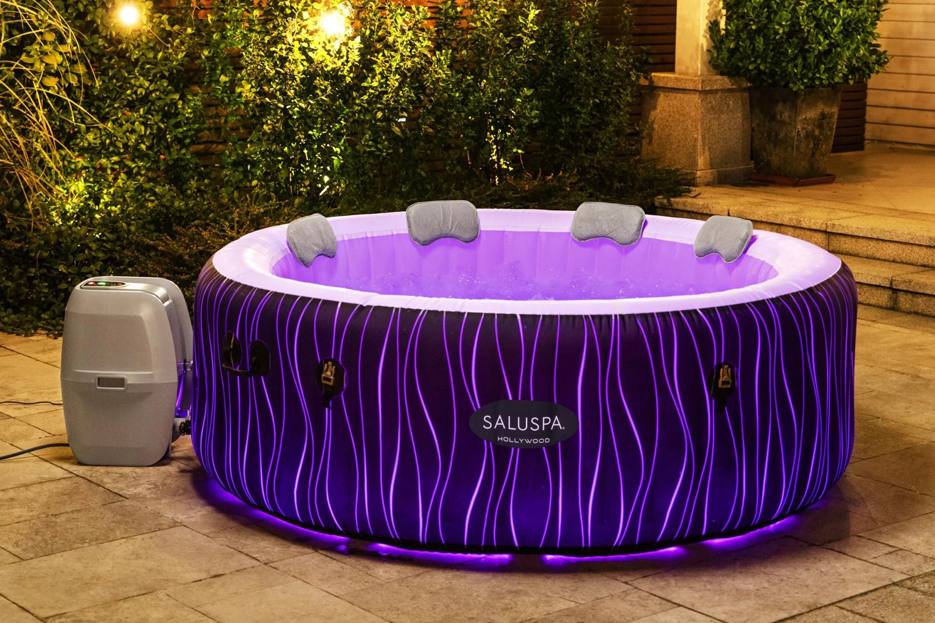 77" x 26" Inflatable Hot Tub with LED Lights L144