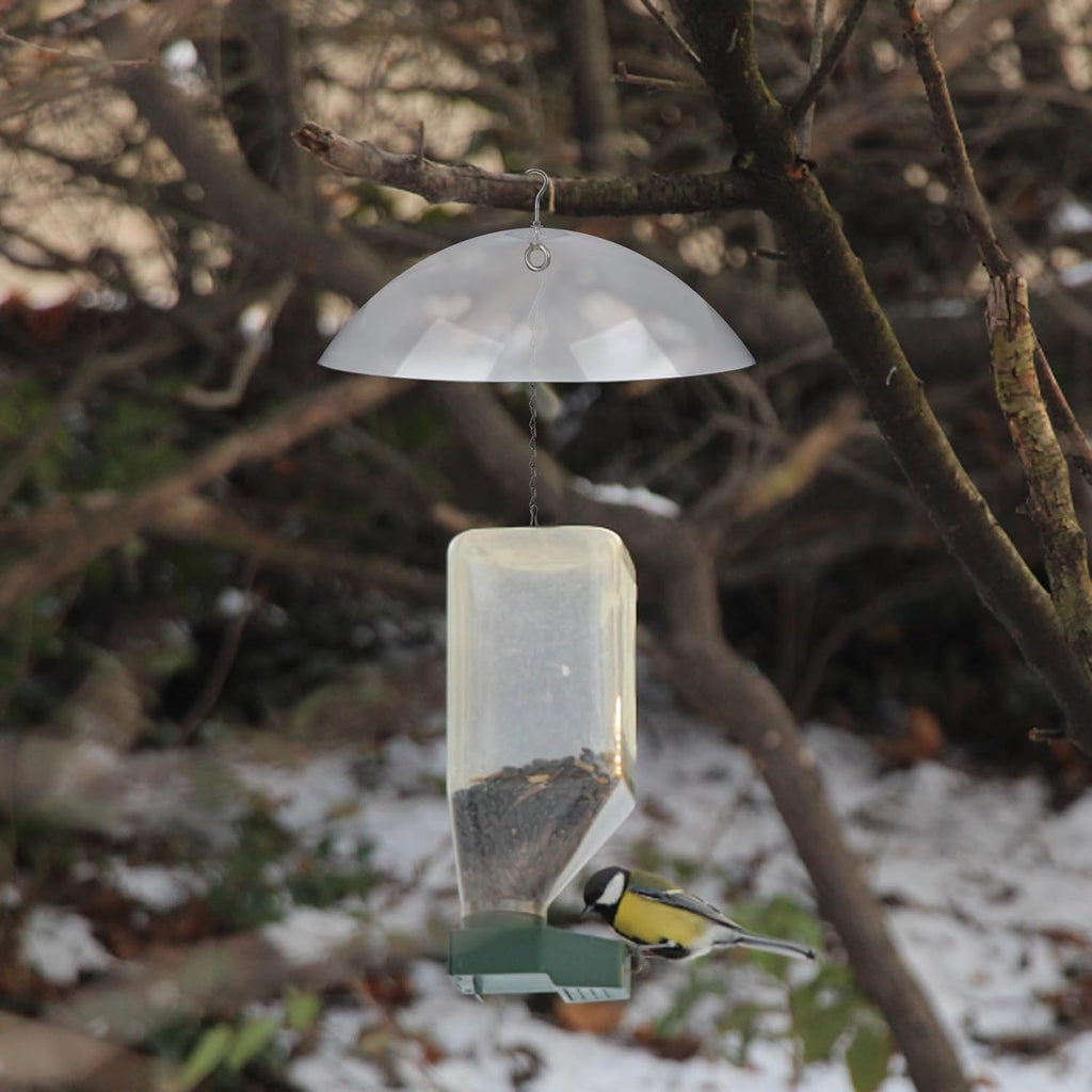 2 Pcs Clear Squirrel Baffle Bird Feeder Protective Dome with Chains N549689