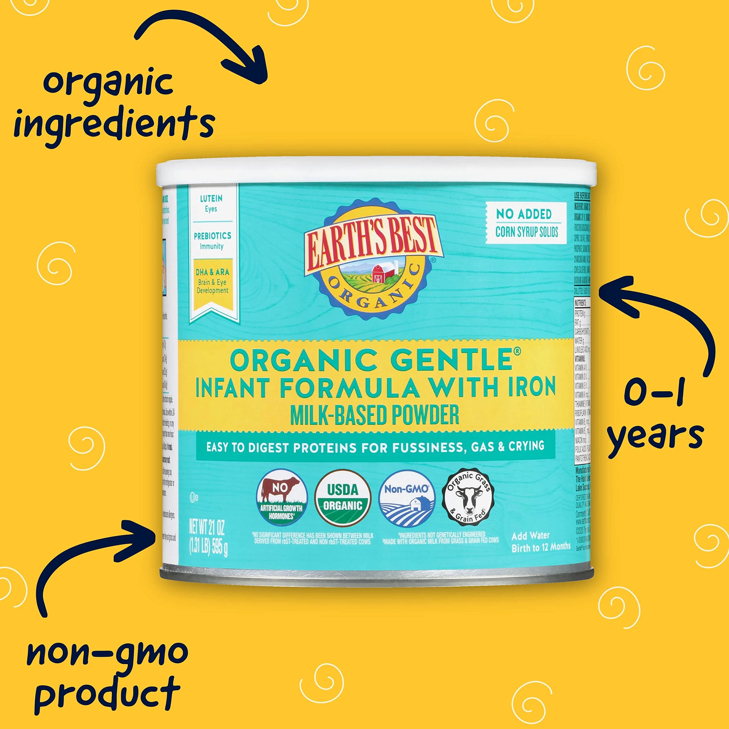 21 oz Organic Baby Formula with Iron P7508