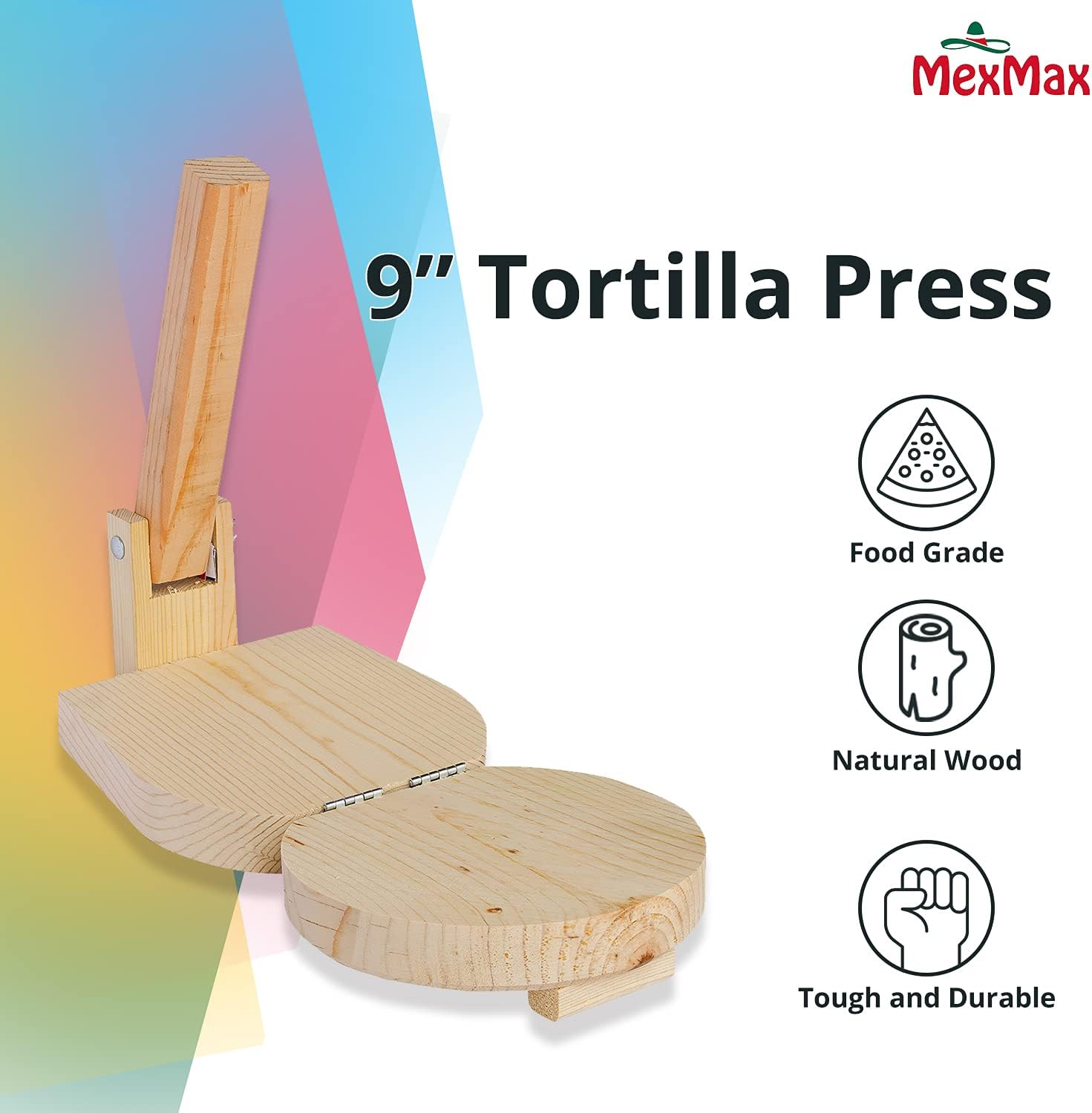 9 Inch Wooden Tortilla Presser F447896