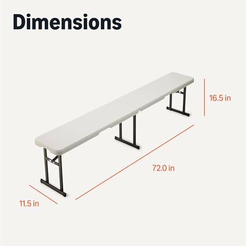 6ft White Folding Bench with Carrying Handle E7436