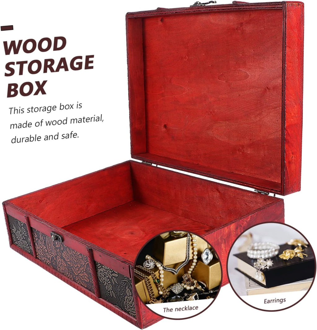 2pcs Wooden Jewelry Storage Case with Lock Ring C4047