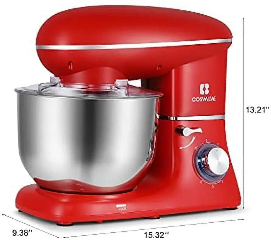 6.2QT Stainless Steel Bowl Red Tilt-Head Electric Stand Mixer B5741