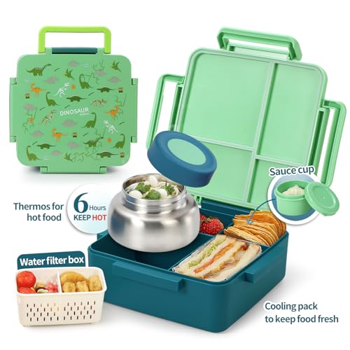 Green Insulated 4 Compartment Bento Box M5692