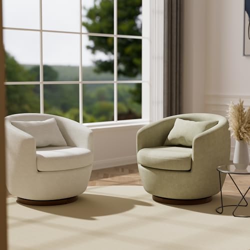 Blue Swivel Barrel Chairs Set of 2 Fabric J34145