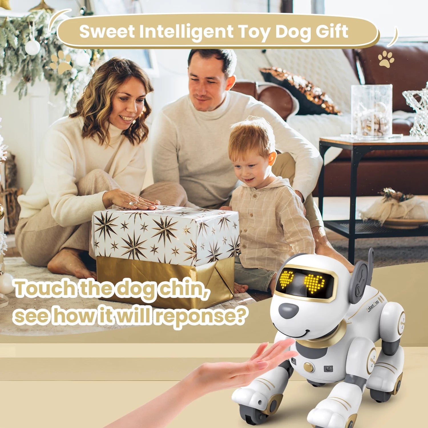 Gold Robot Dog Interactive Robot Pet D615