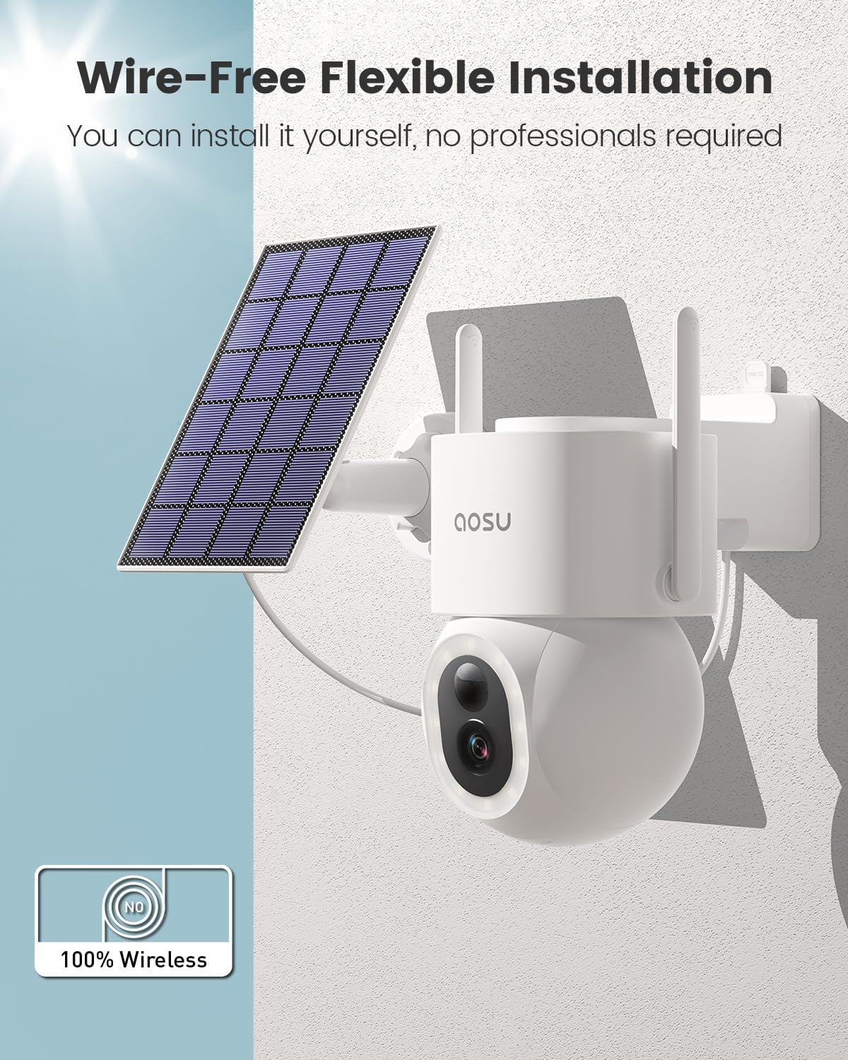 3K/5MP Solar Powered Wireless Security Camera with Color Night Vision H780