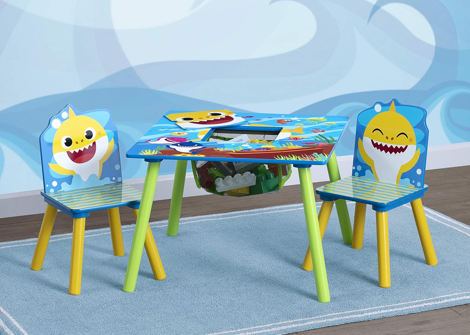 Kids Table and Chair Set with Storage (2 Chairs Included) R619577