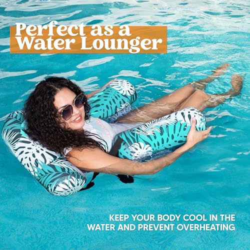 Inflatable Pool Lounge Chair with Plant Pattern R289