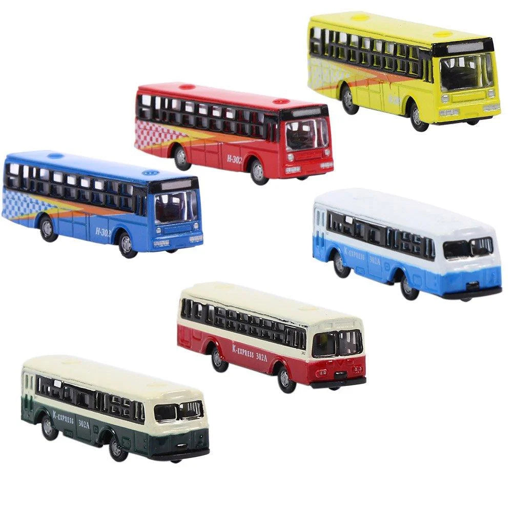 6pcs Diecast Model Buses 1:160 N Scale N40475