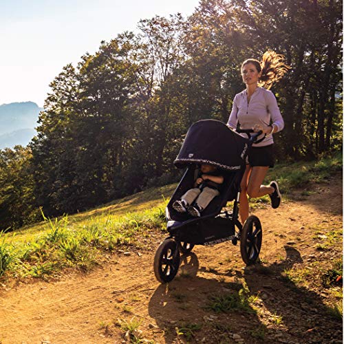 Black Jogging Stroller with Snack Tray and Handlebar Console K979