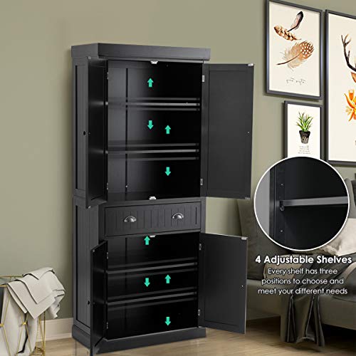 72" Gray Storage Cabinet with Doors and Adjustable Shelves N6838